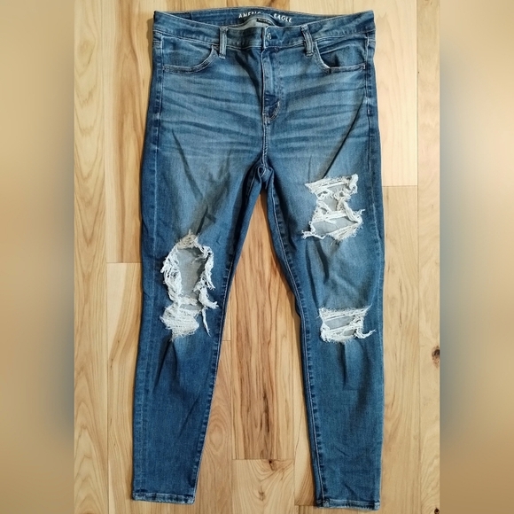 American Eagle Outfitters Denim - American Eagle next level stretch Hi Rise regular length distressed Jeggings